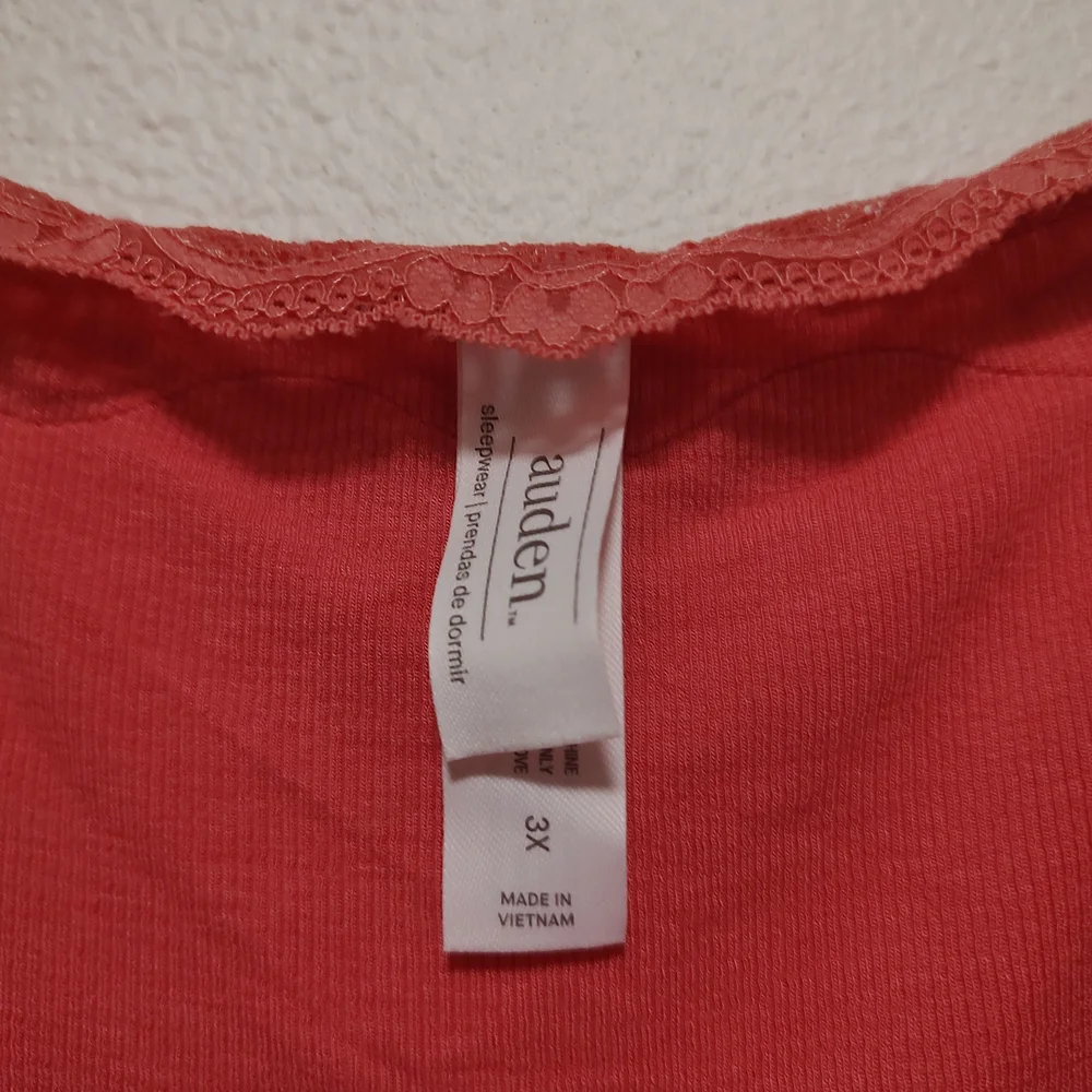 Auden Pink Tank Top & Tie Waist Shorts Lace Accent Sleep Lounge Set Size 3X - Picture 7 of 15